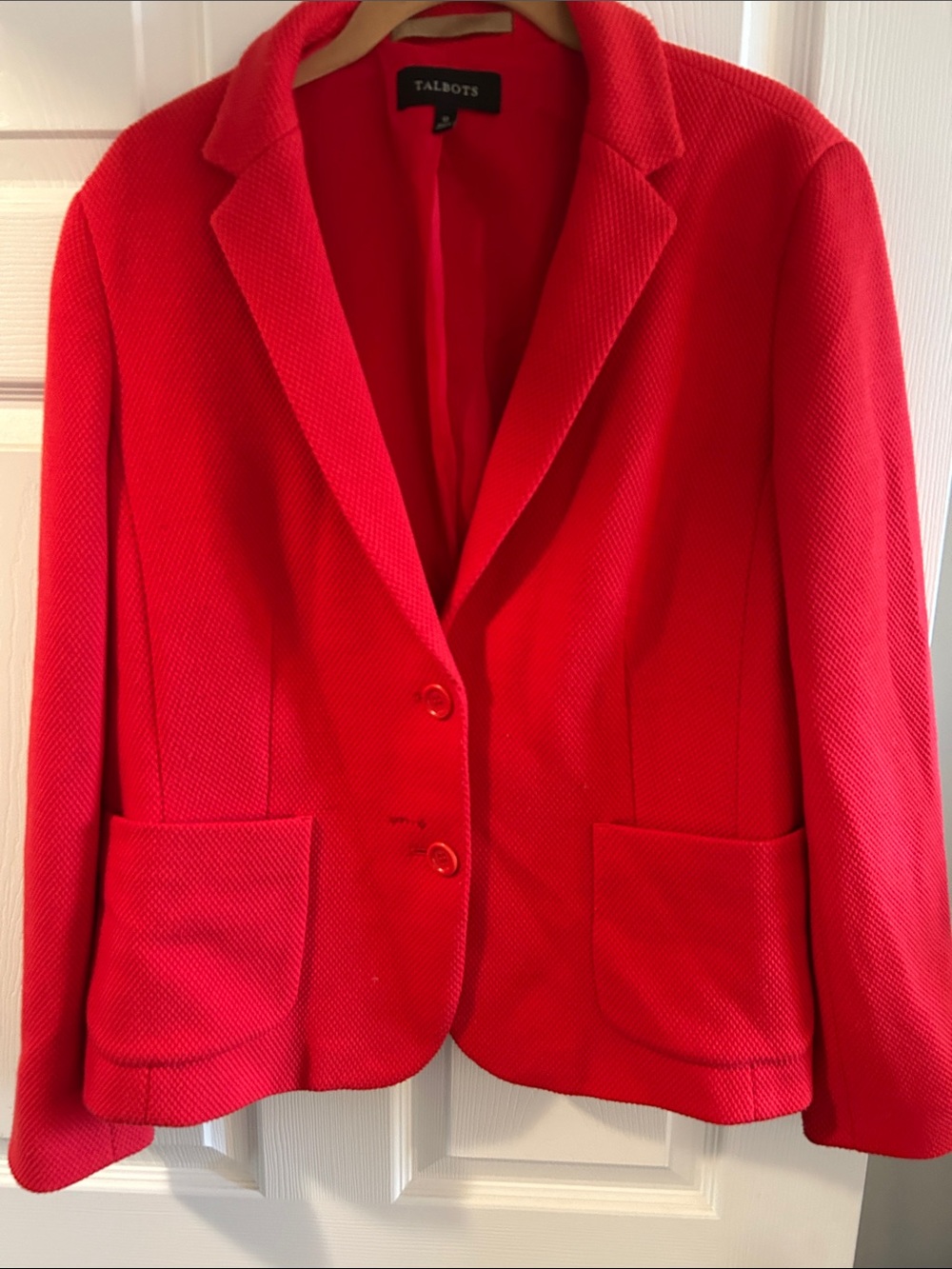 Talbots Vibrant Red Textured Blazer